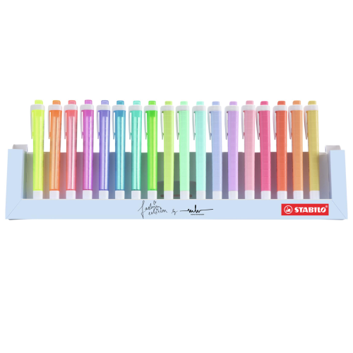 STABILO DESKSET SWING COOL EVIDENZIATORE PUNTA CONICA 1/4 mm COLORI ASSORTITI CONF 18 Pz.